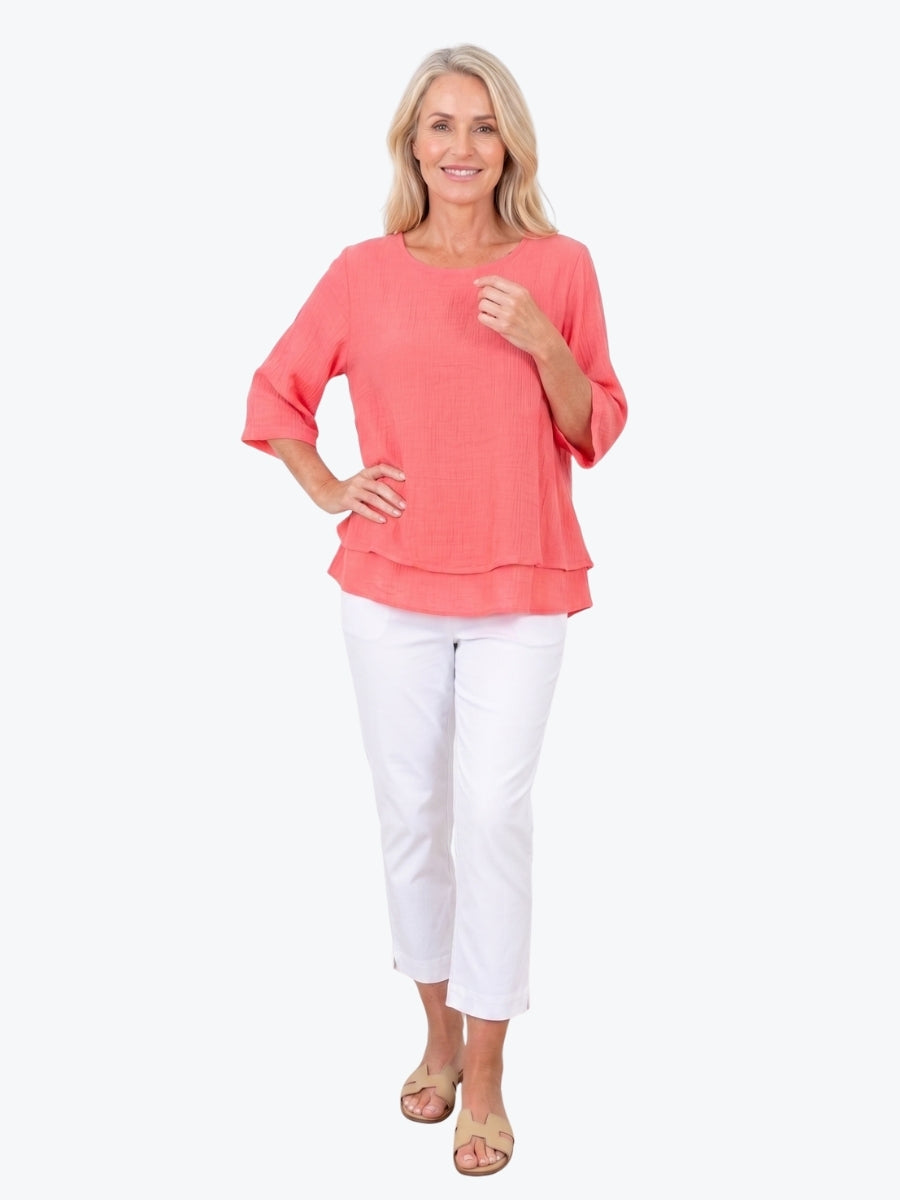 Renoma Leo Layered Top | Melon