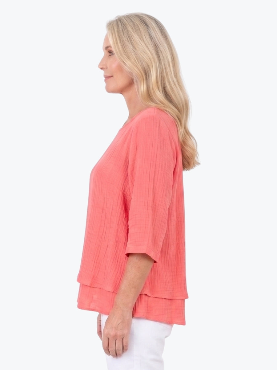 Renoma Leo Layered Top | Melon
