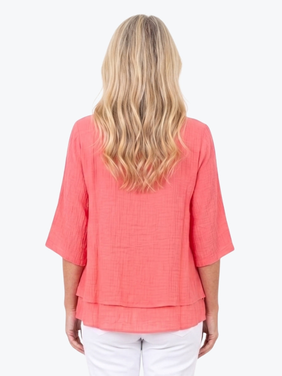 Renoma Leo Layered Top | Melon