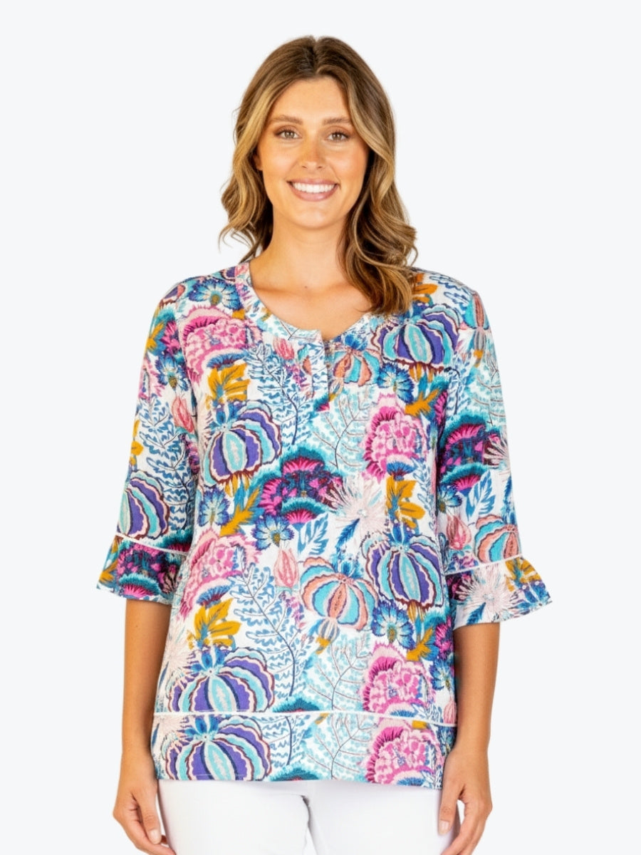 Renoma Pintuck Top in Daisy