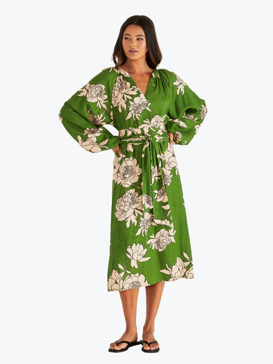 Sass Antonie Obi Belt Dress in Moonflower