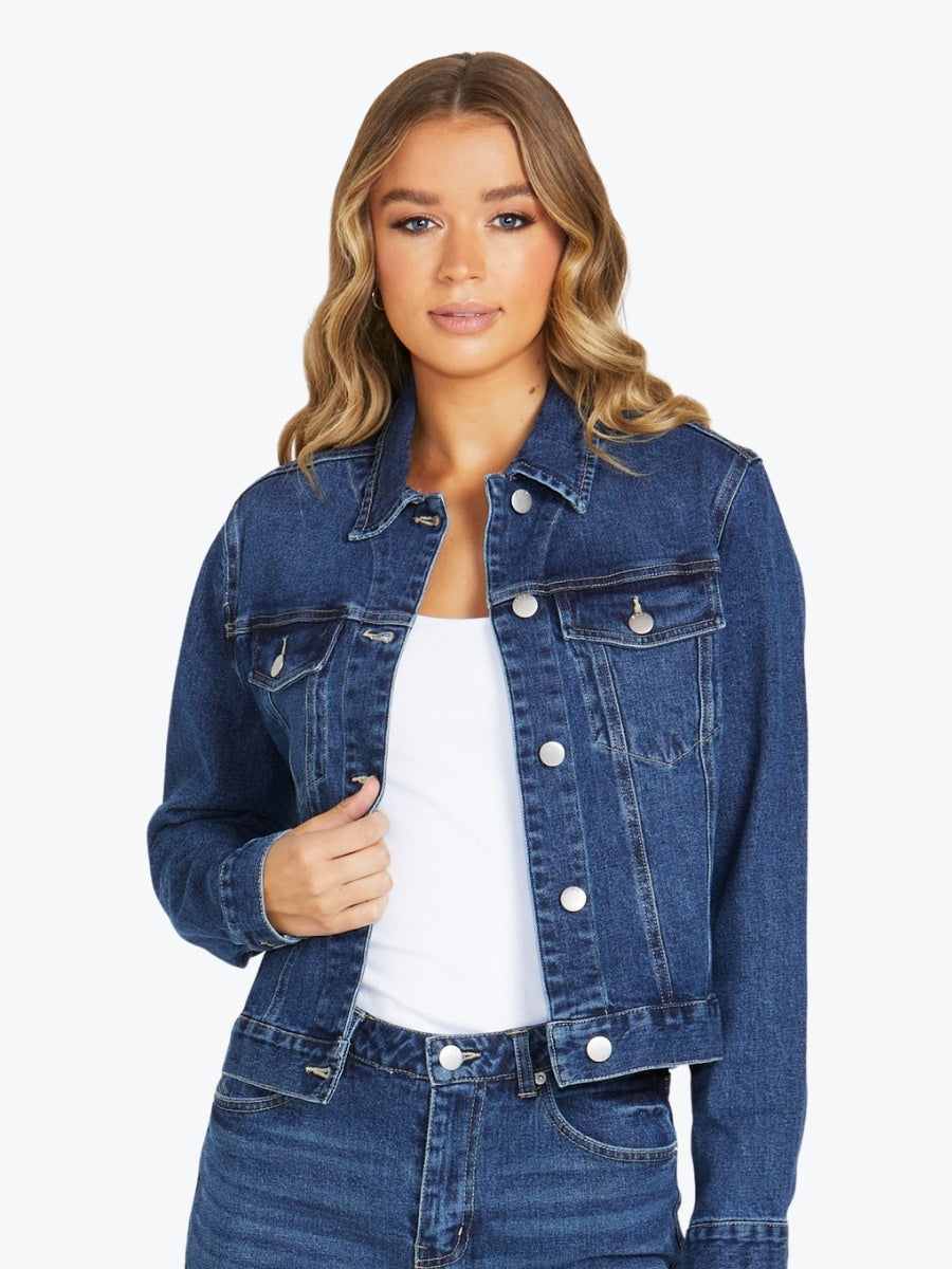 Sass darcy denim jacket indigo wash