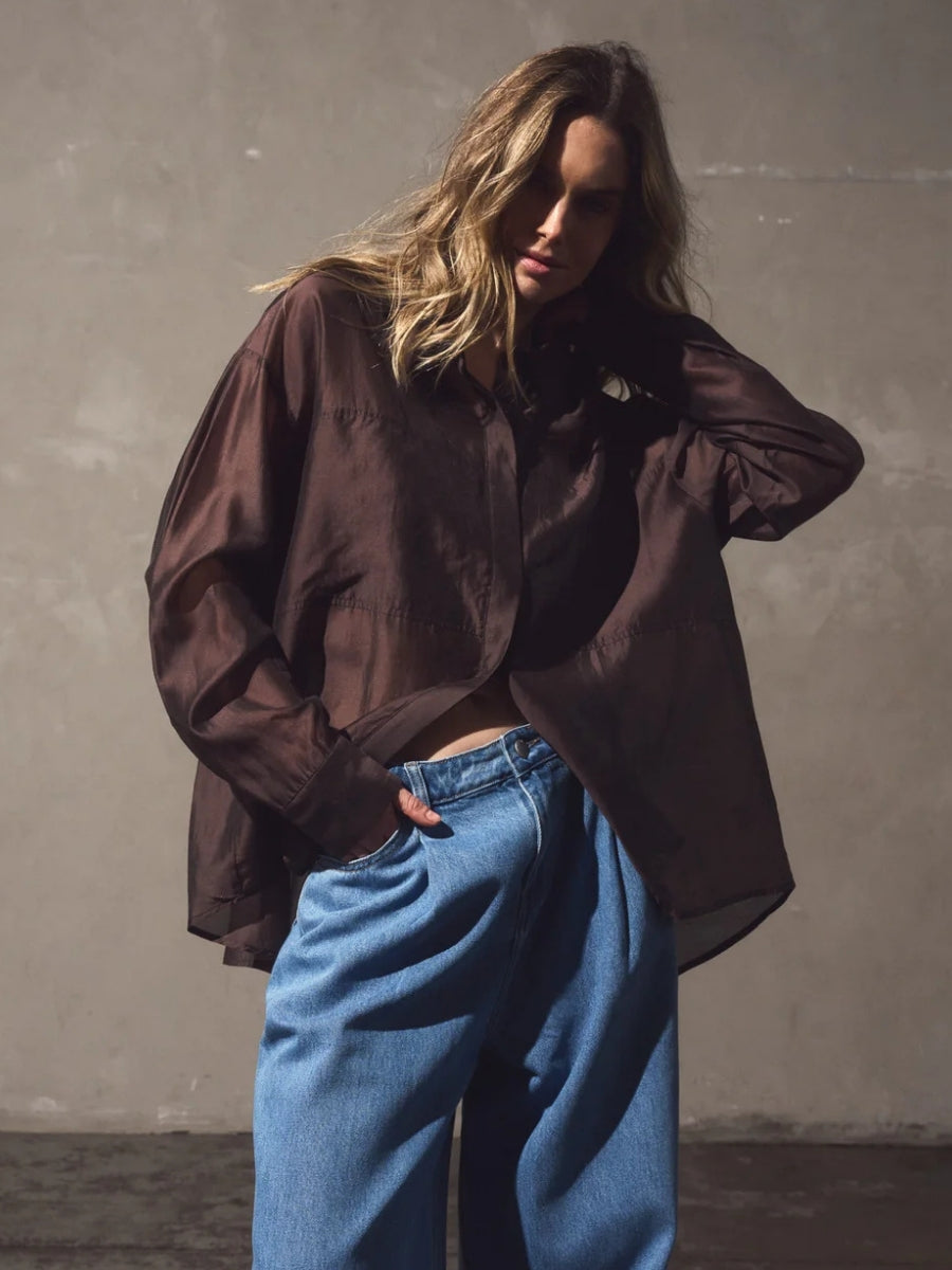 SASS Val Oversized Shirt | Chocolate
