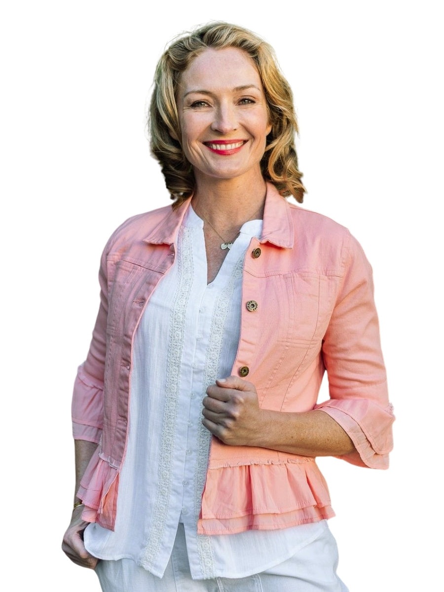 Jolie Saule Frill Denim Jacket