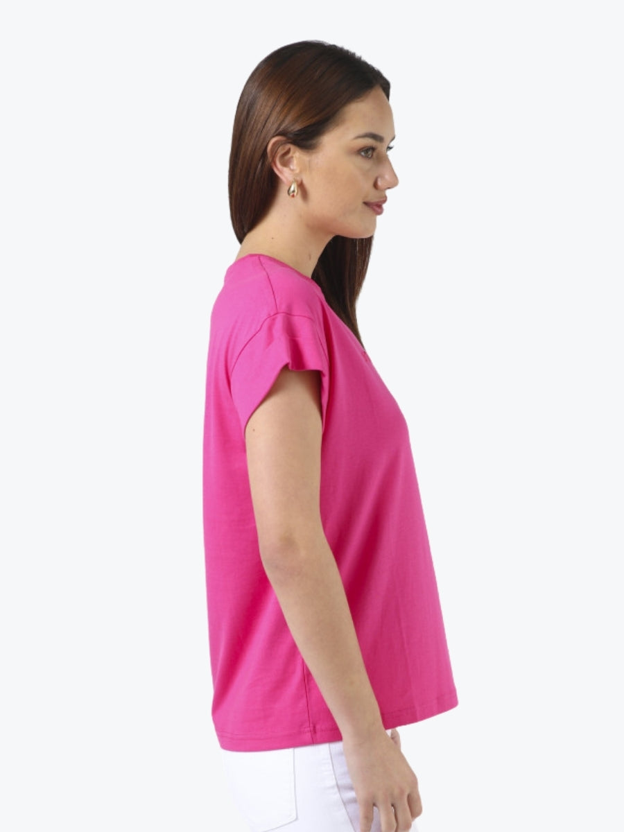 Stella + Gemma Cuff Sleeve Embroidered Logo Tee