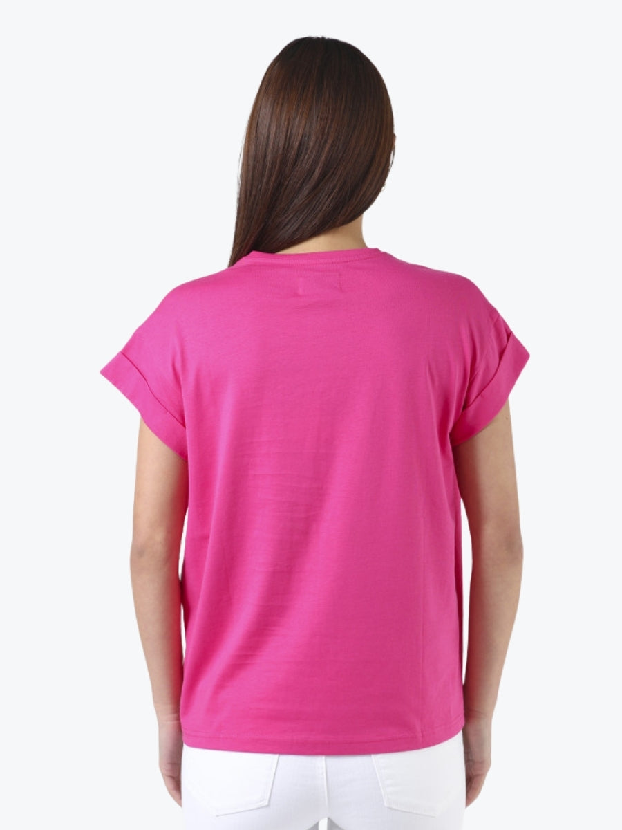 Stella + Gemma Cuff Sleeve Embroidered Logo Tee