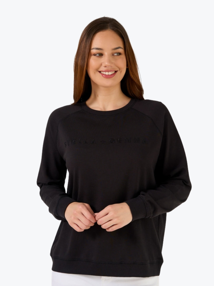 Stella + Gemma Classic Logo Sweater Black