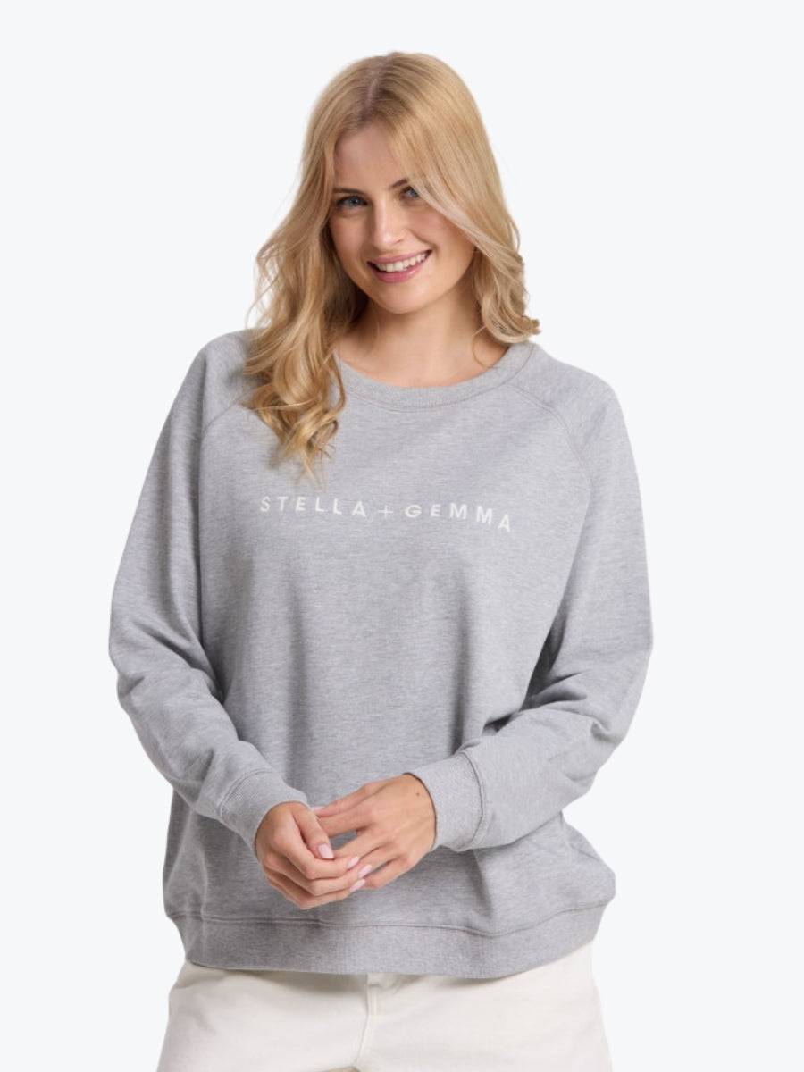 Stella + Gemma Classic Logo Sweater in Grey Marle
