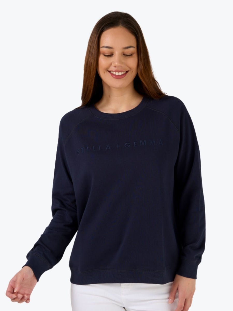 Stella + Gemma Classic Logo Sweater Navy