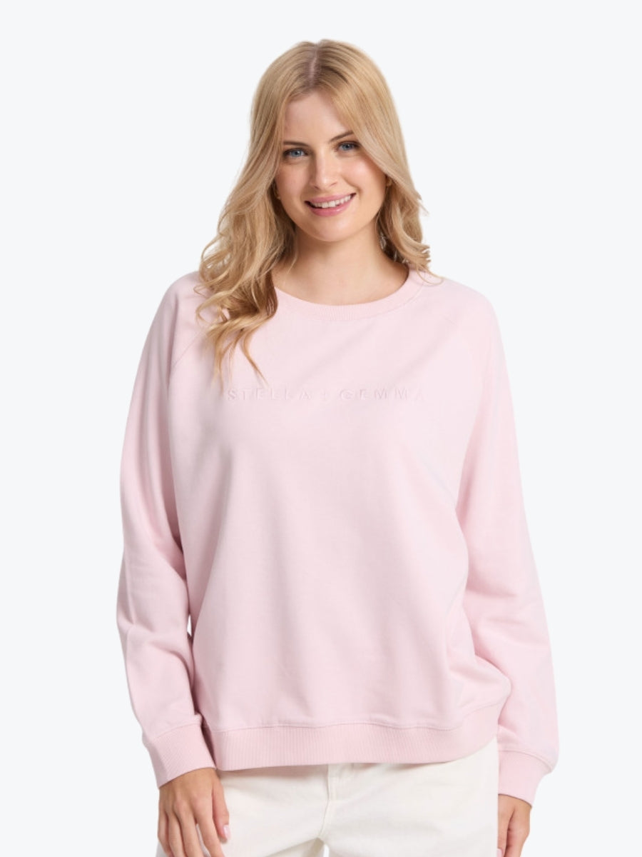 Stella + Gemma Classic Logo Sweater in Pink Tulle