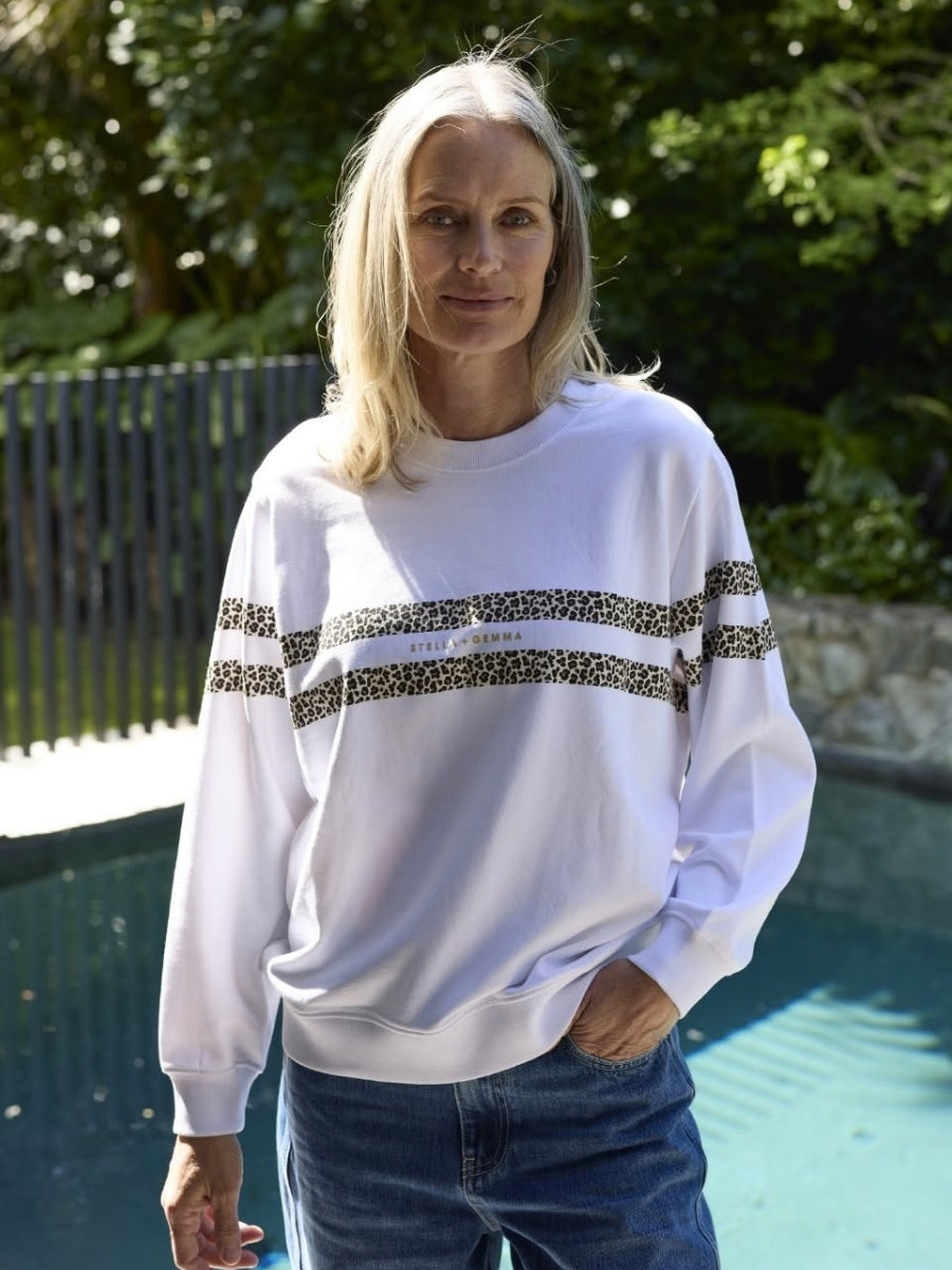 Stella + Gemma Essential Sweat in White True Icon