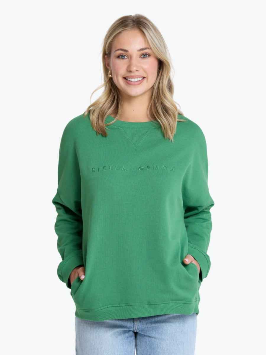 Stella + Gemma Newport Crew Sweat in Basil