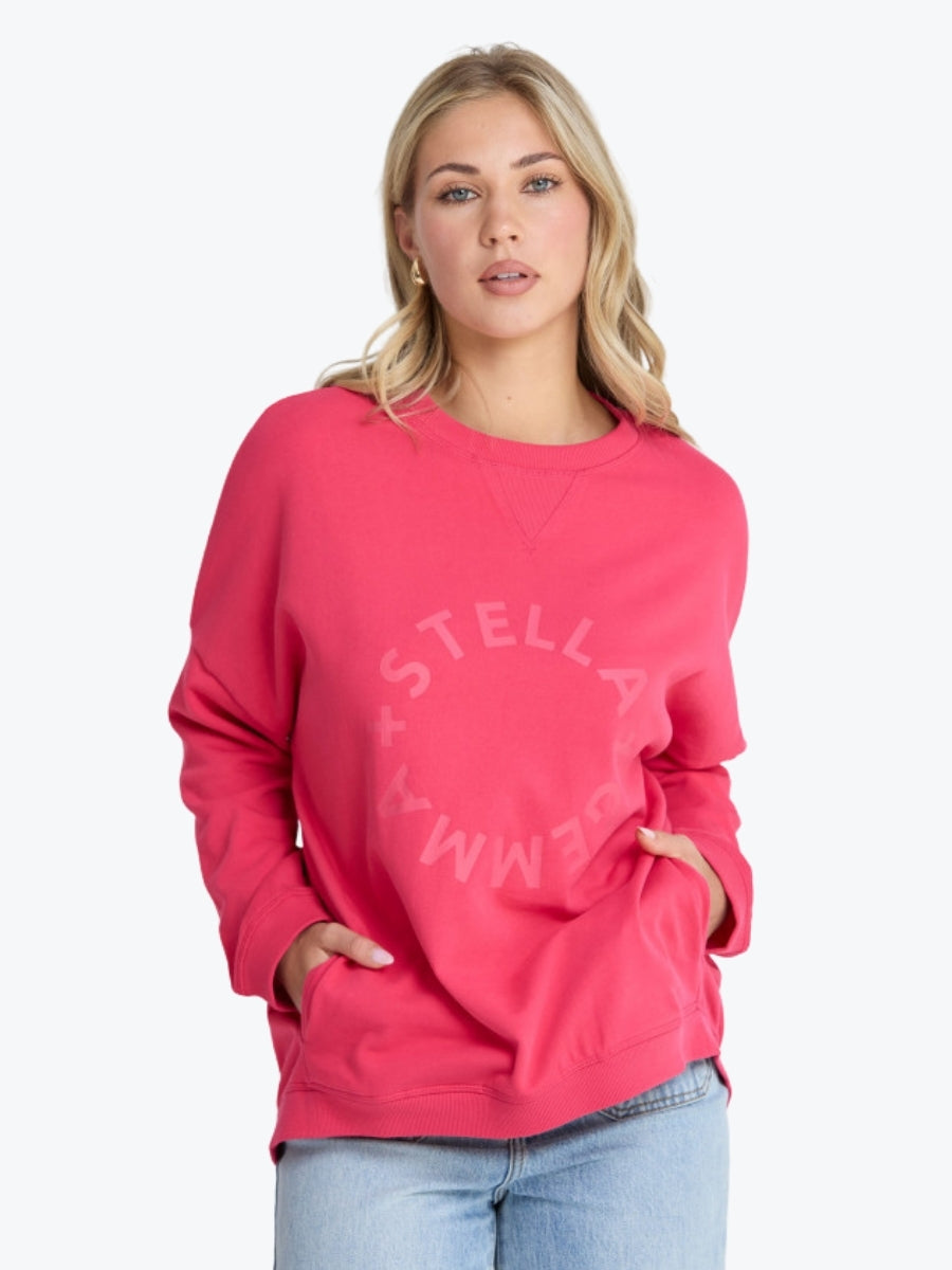 Stella + Gemma Newport Crew Sweat in Raspberry