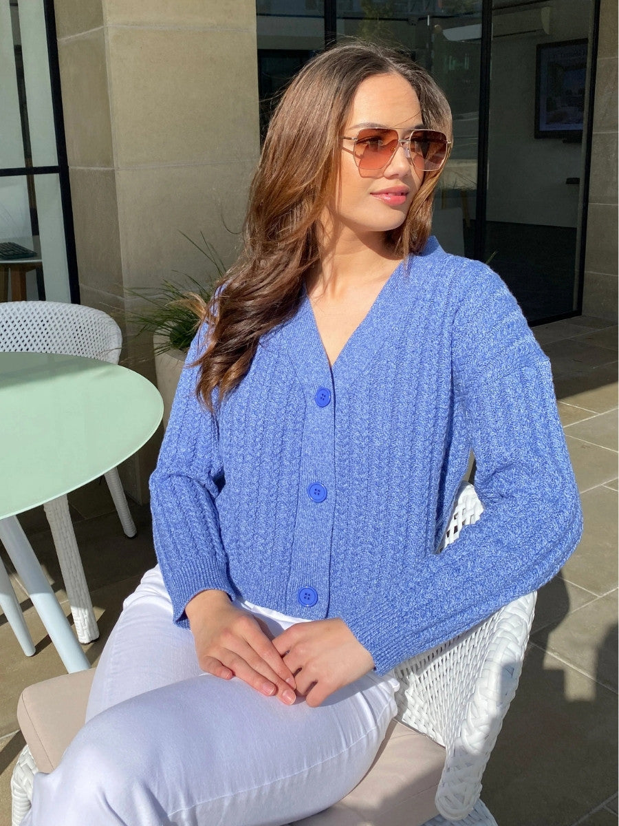 Stella + Gemma Posey Cardigan in Cobalt Melange