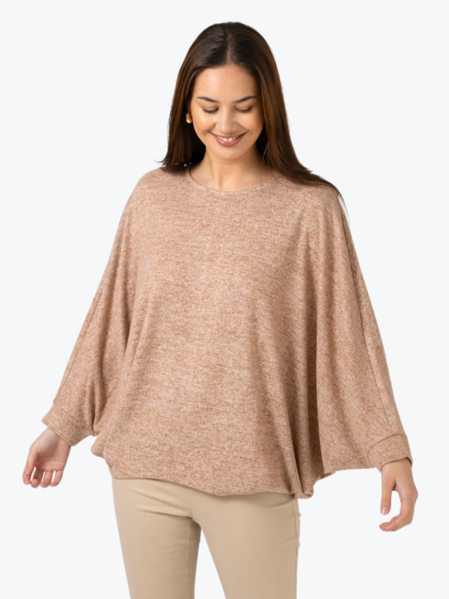 Stella + Gemma Sable Batwing Top in Biscuit