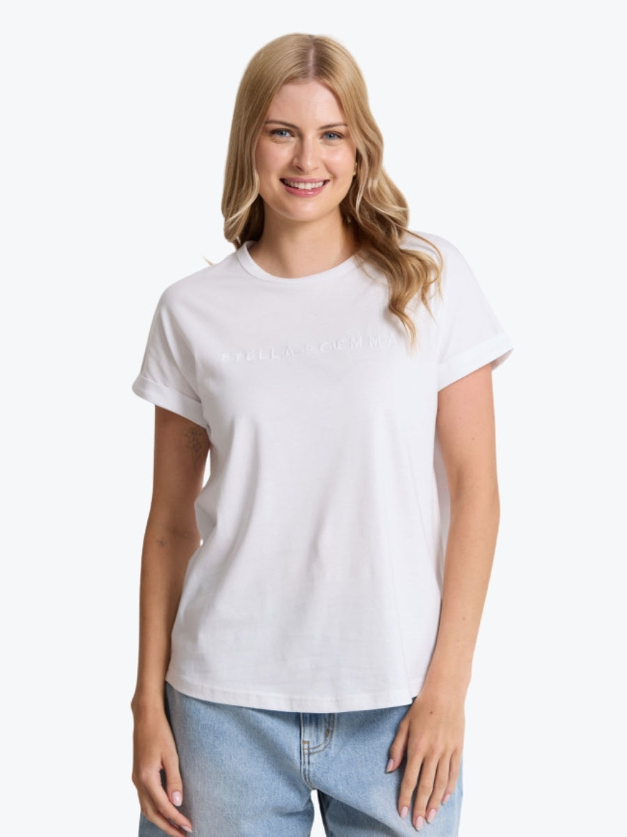 Stella + Gemma Soho Cuff Tee in White