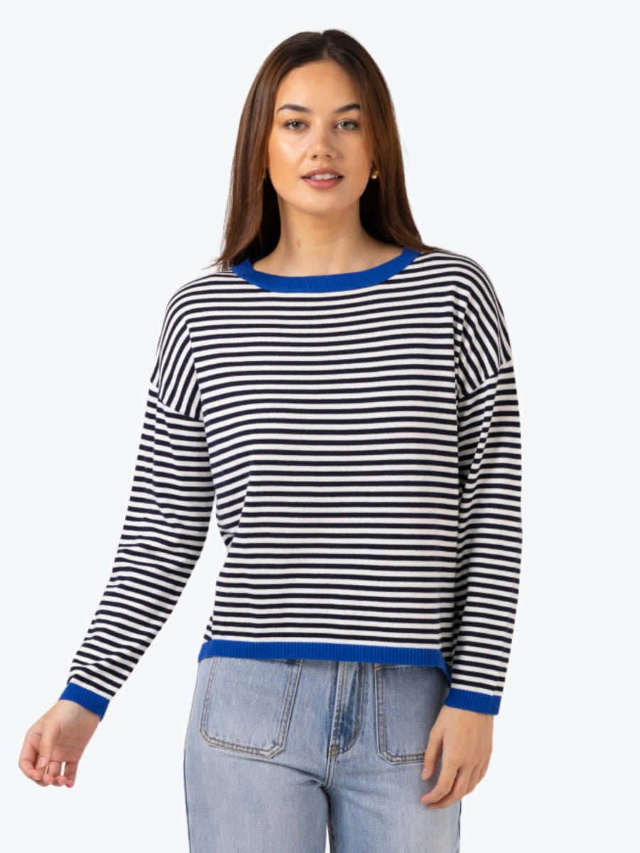 Stella + Gemma Street Jumper in Navy Stripe