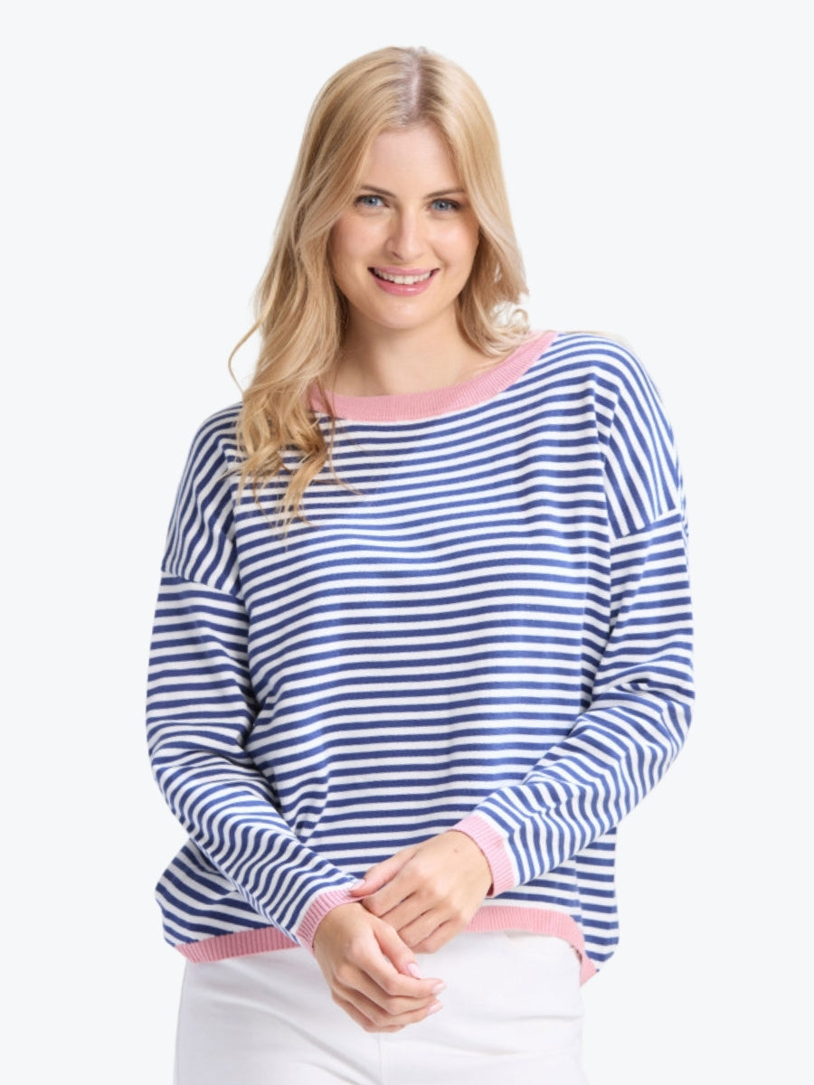 Stella + Gemma Street Top in Denim Stripe