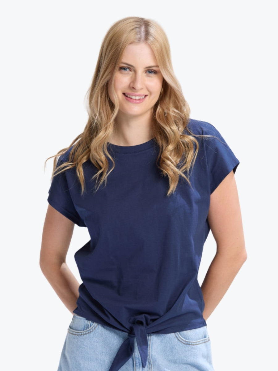 Stella + Gemma Top Knot Top in Navy