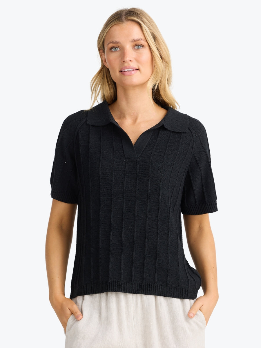 The Shanty Corporation Emmi Knit Tee in Black