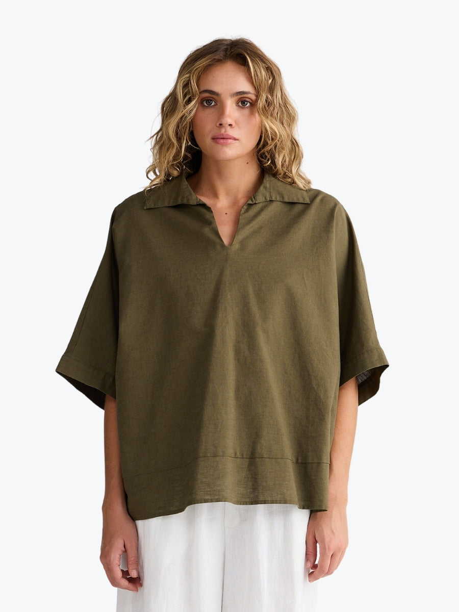 The Shanty Wander Top in Khaki