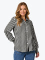 Threadz Amour Stripe Shirt 48944 | Black/White