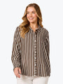 Threadz Amour Stripe Shirt 48944 | Chocolate/White