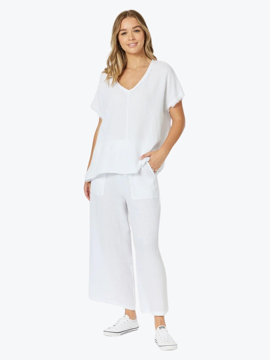 Threadz Byron Cotton V Neck Top 45970