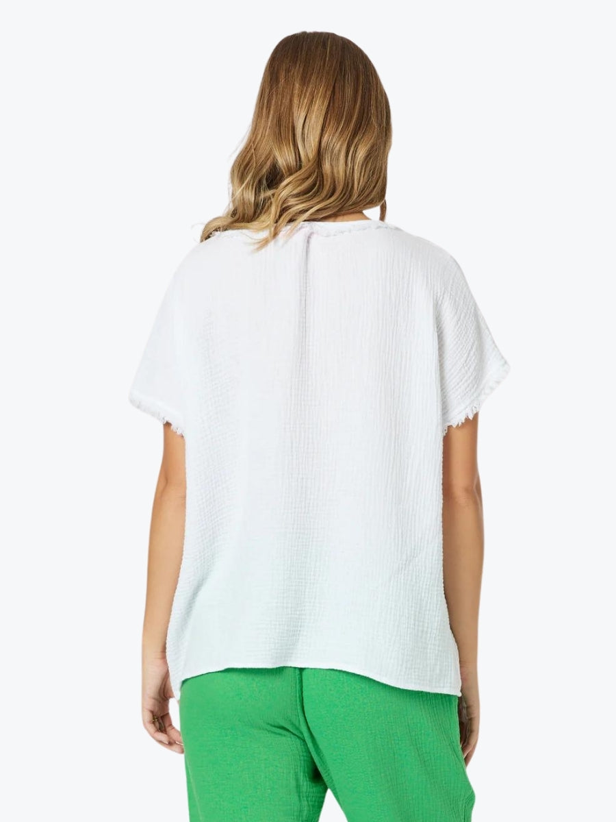 Threadz Byron Cotton V Neck Top 45970