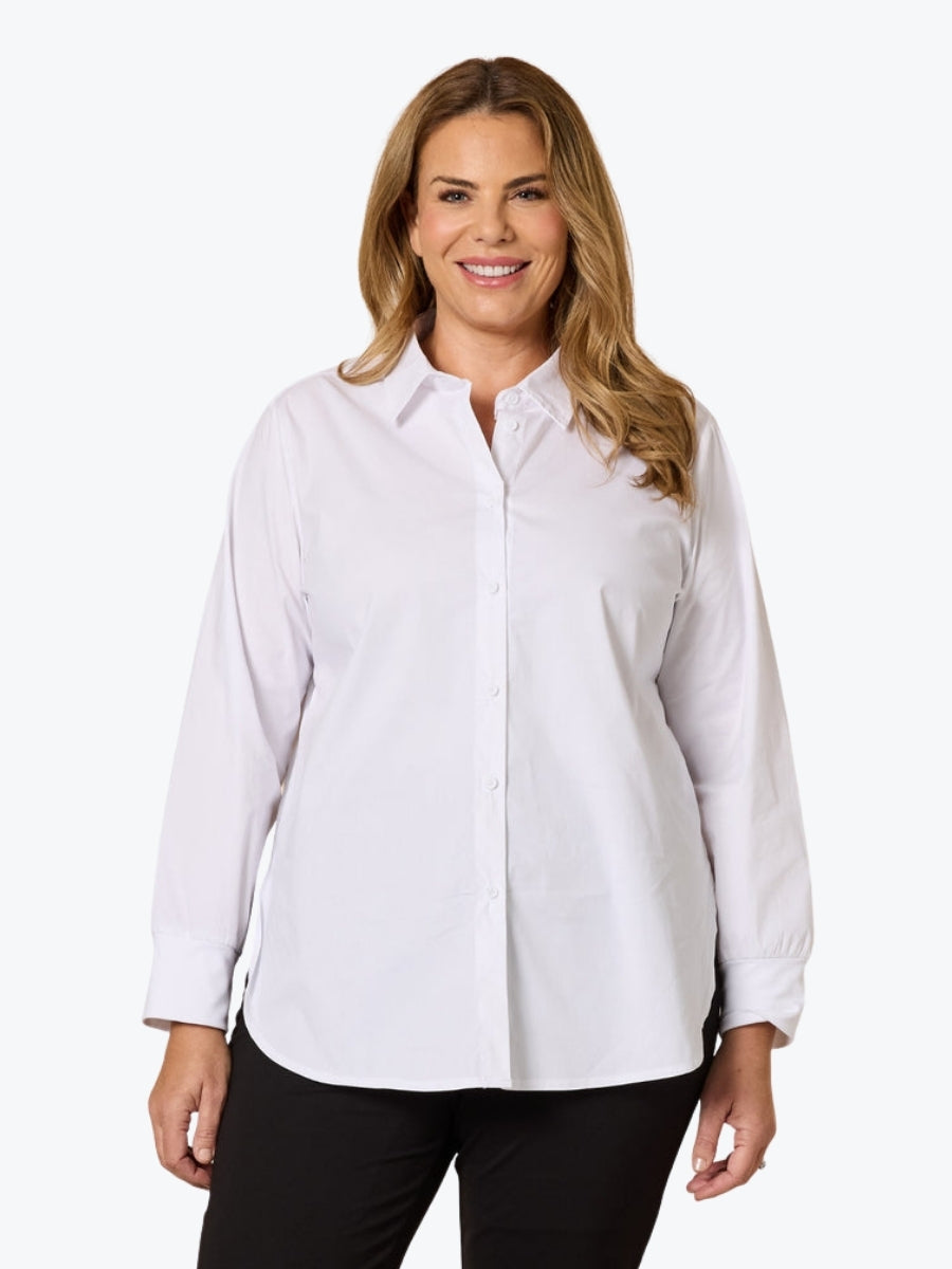 Threadz City Rib Cuff Shirt | White