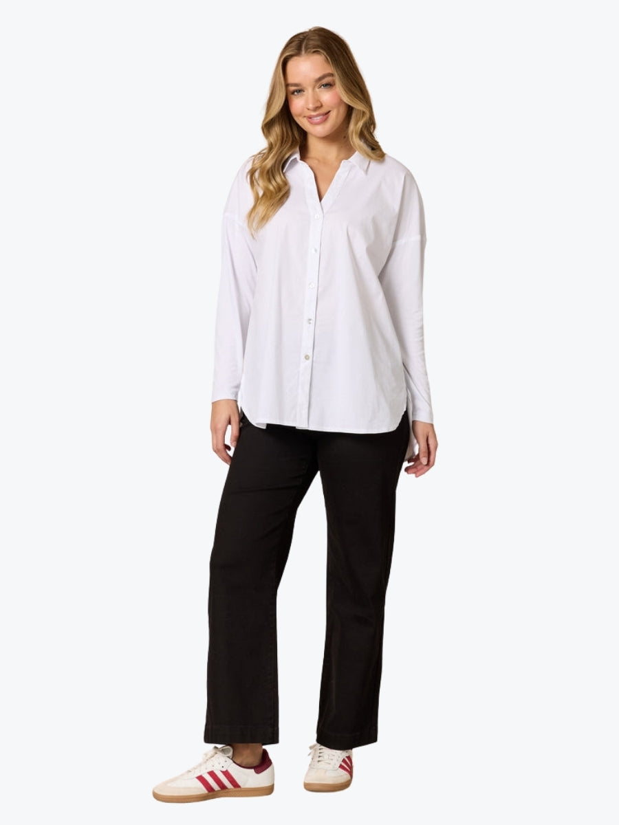 Threadz City Rib Cuff Shirt | White