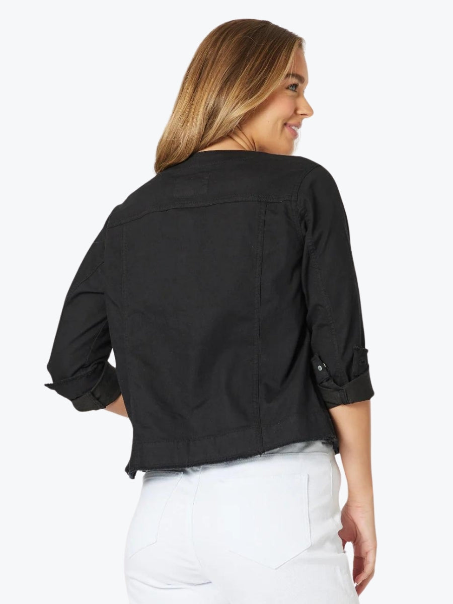 Threadz Collarless Denim Jacket 44271