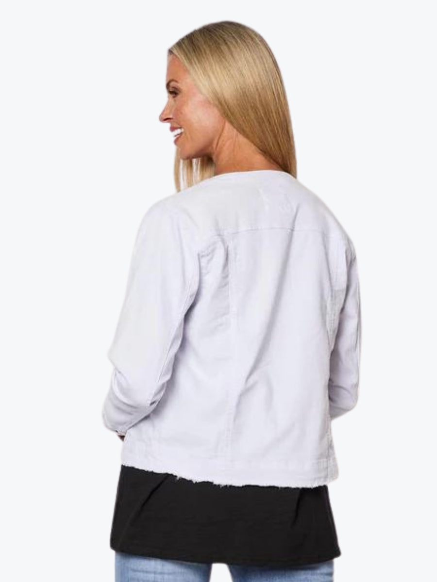 Threadz Collarless Denim Jacket 33049