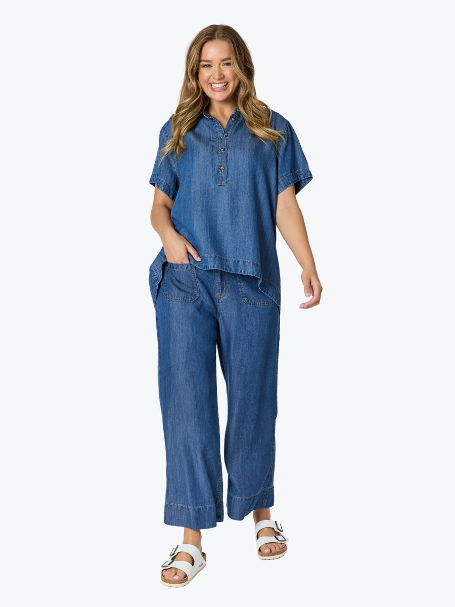 Threadz Dune Denim Top | Dark Denim