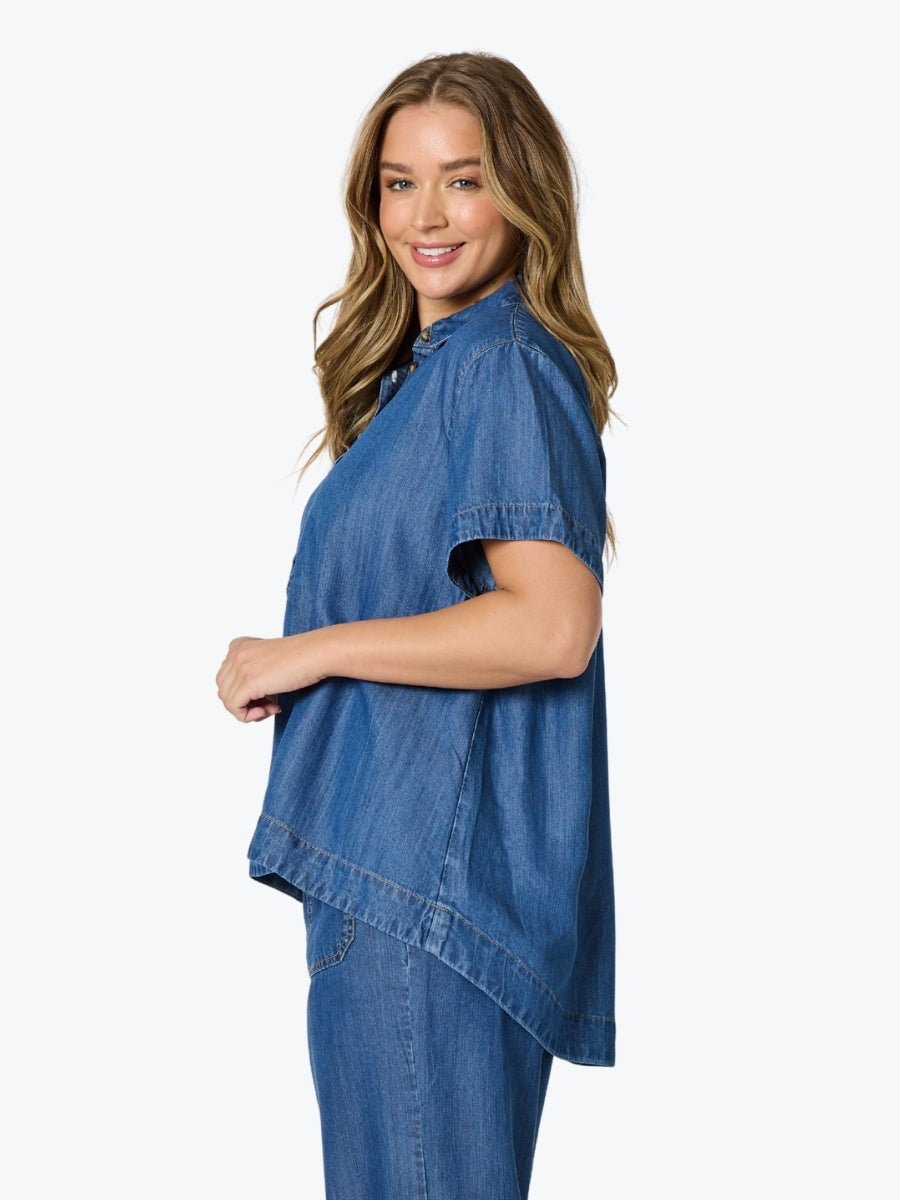 Threadz Dune Denim Top | Dark Denim