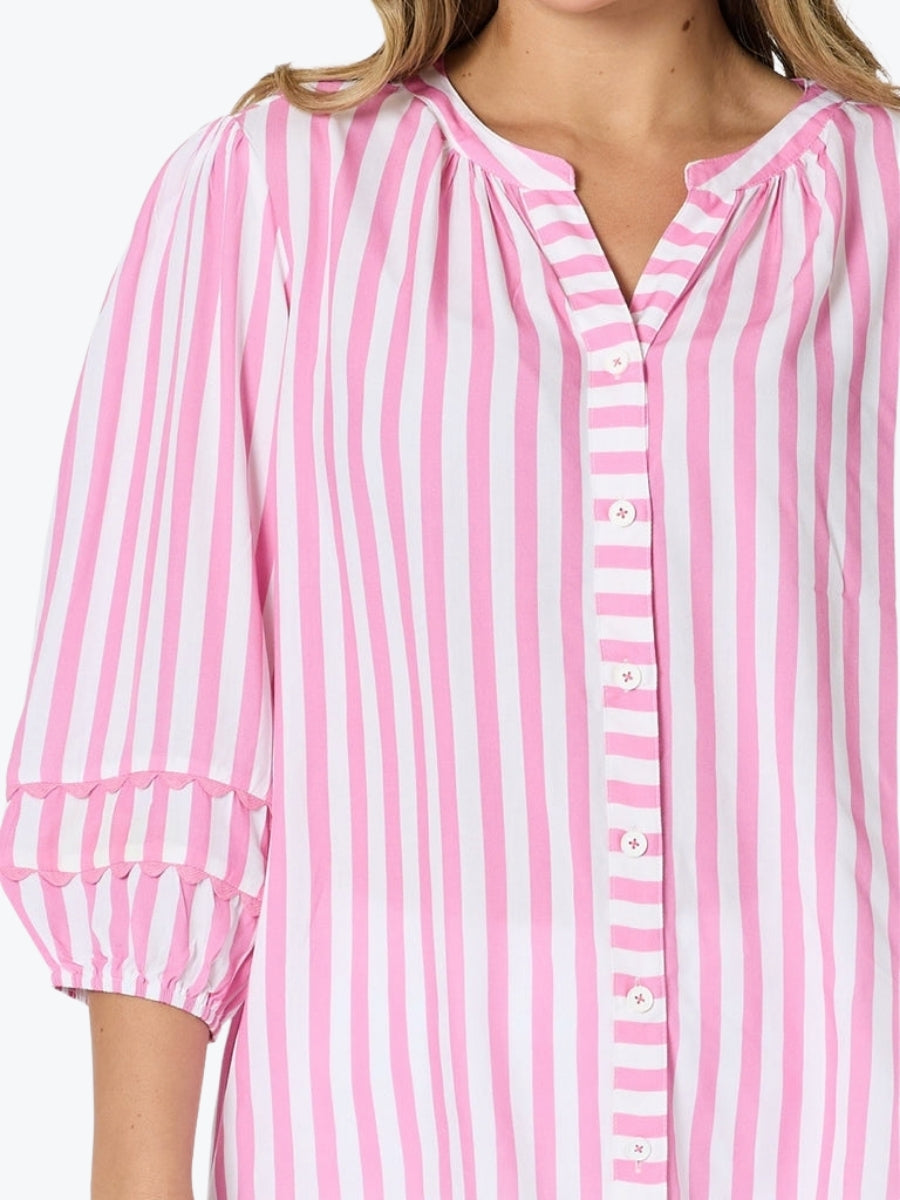Threadz Montecito Stripe Top | Lipstick White