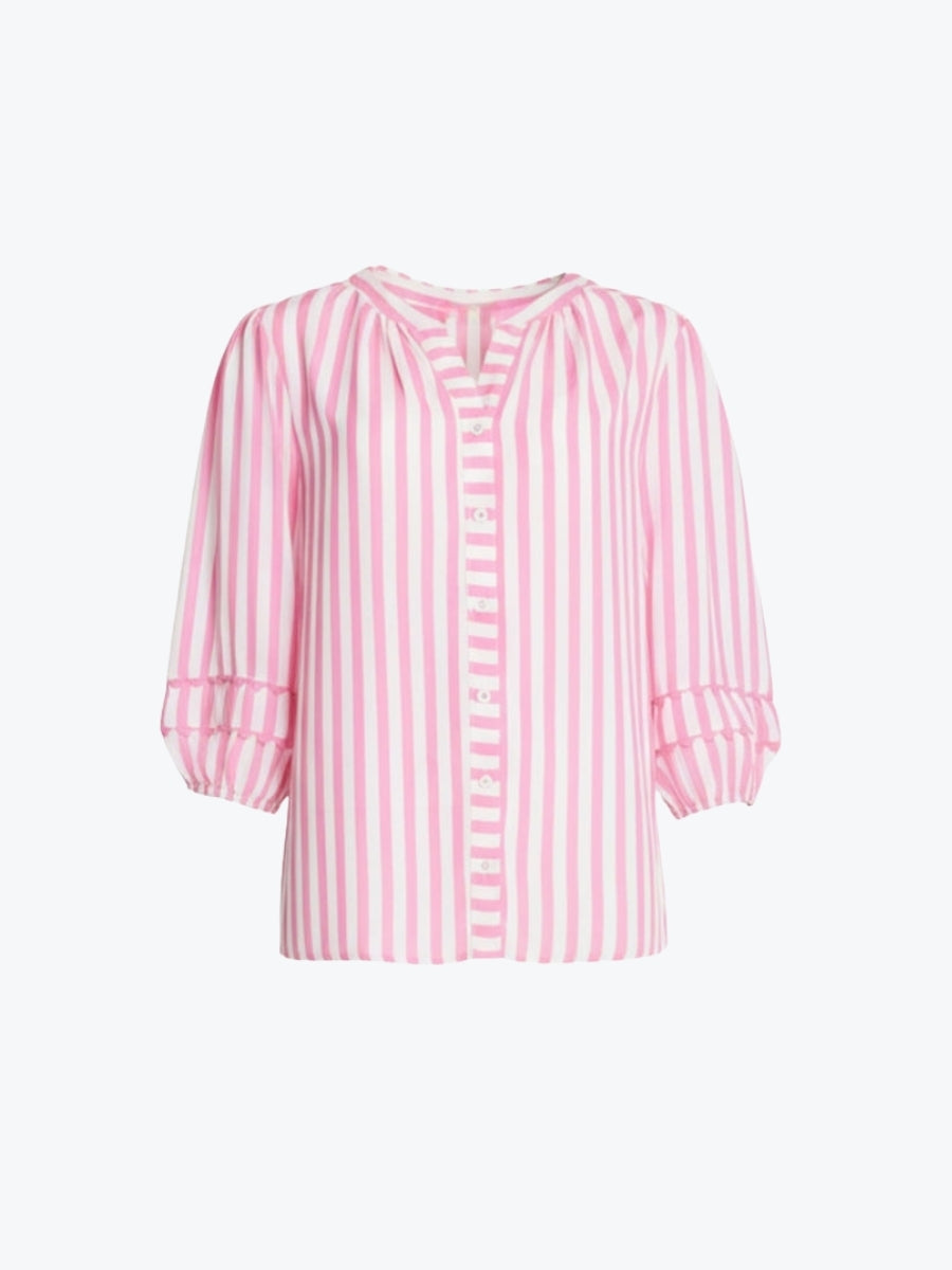 Threadz Montecito Stripe Top | Lipstick White
