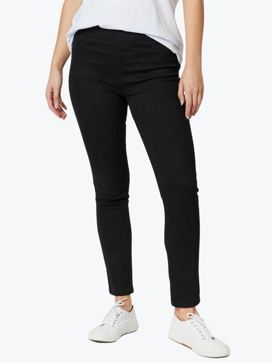 Threadz New Yorker stretch denim pull up jean black