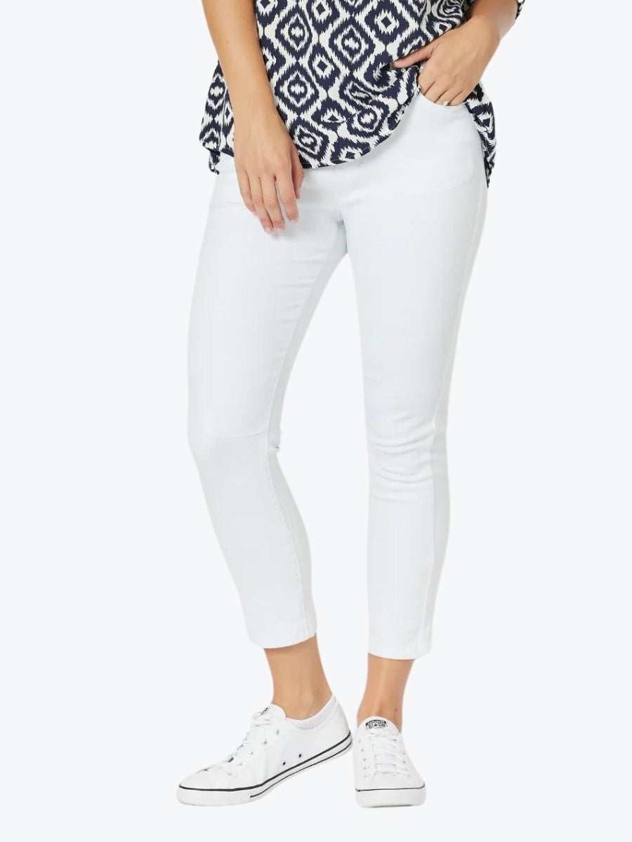 Threadz New Yorker stretch denim pull up jean white