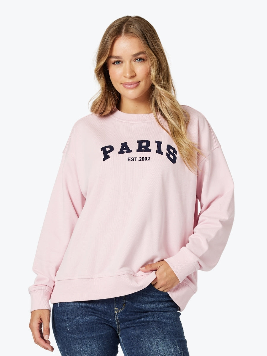Threadz Paris Sweatshirt in Pink