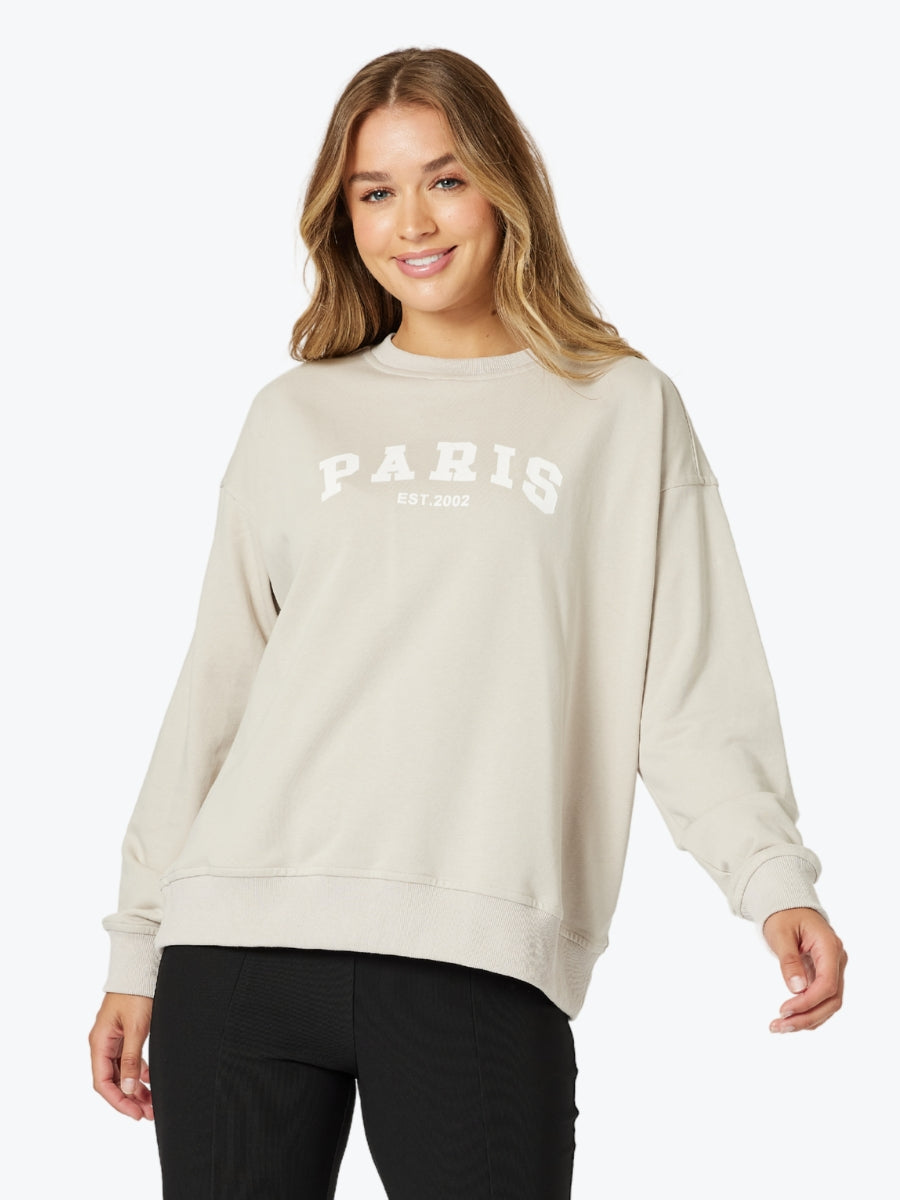 Threadz Paris Sweatshirt in Stone