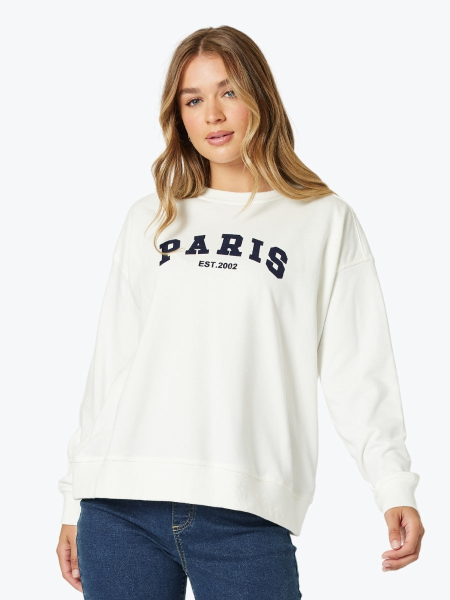 Threadz Paris Sweatshirt in White