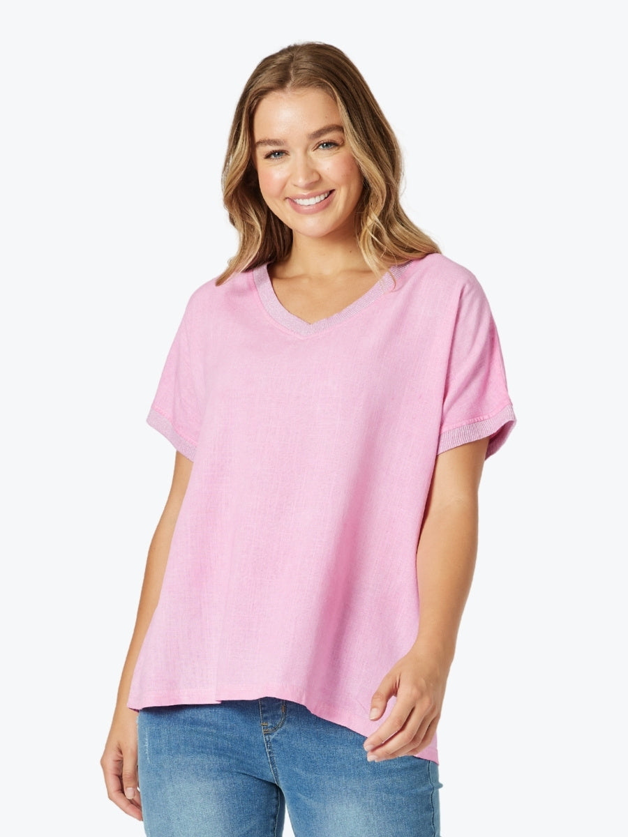 Threadz Sienna Top in Washed Pink