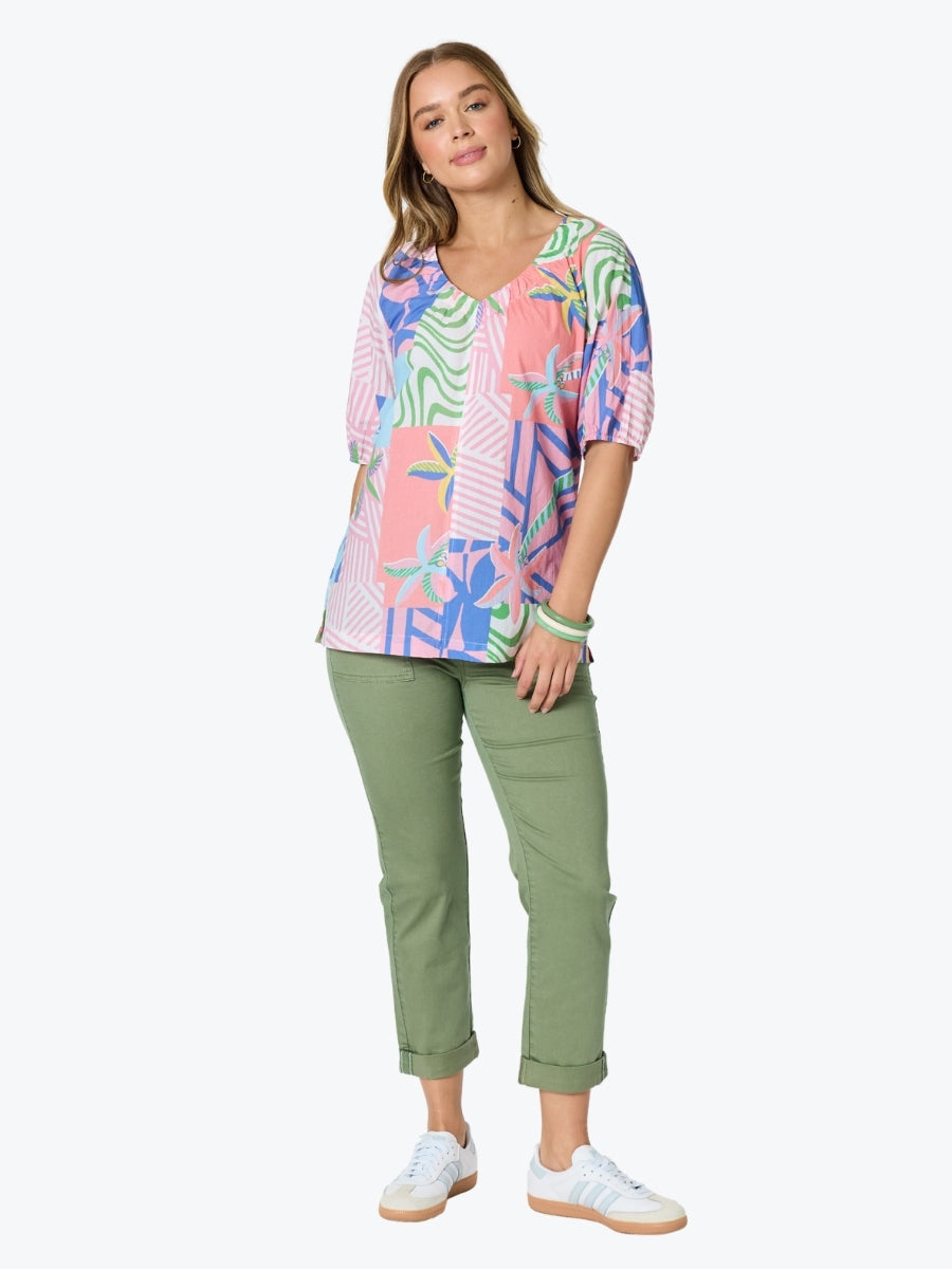 Threadz Urban Jungle Print Top | Musk Multi