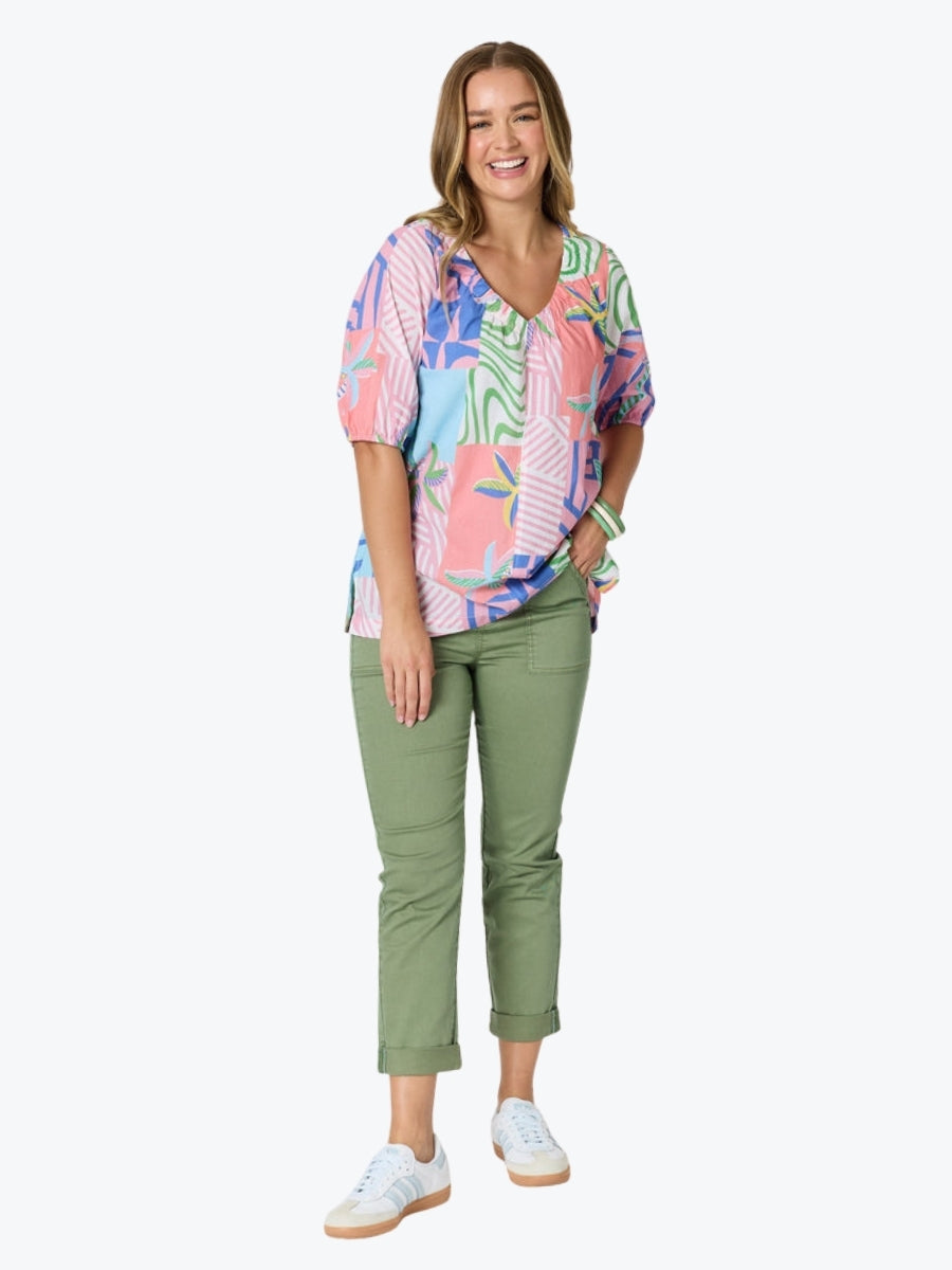 Threadz Urban Jungle Print Top | Musk Multi