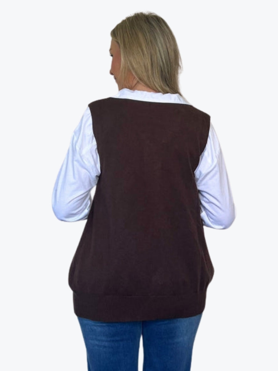 Threadz Vicky Side Split Knit Vest 44373