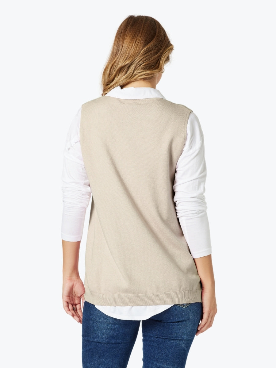 Threadz Vicky Side Split Knit Vest 44373