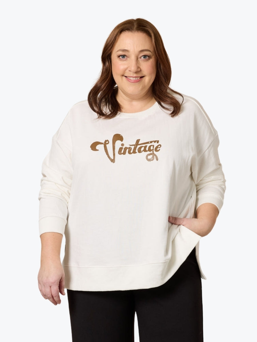 Threadz Vintage Sweatshirt in White