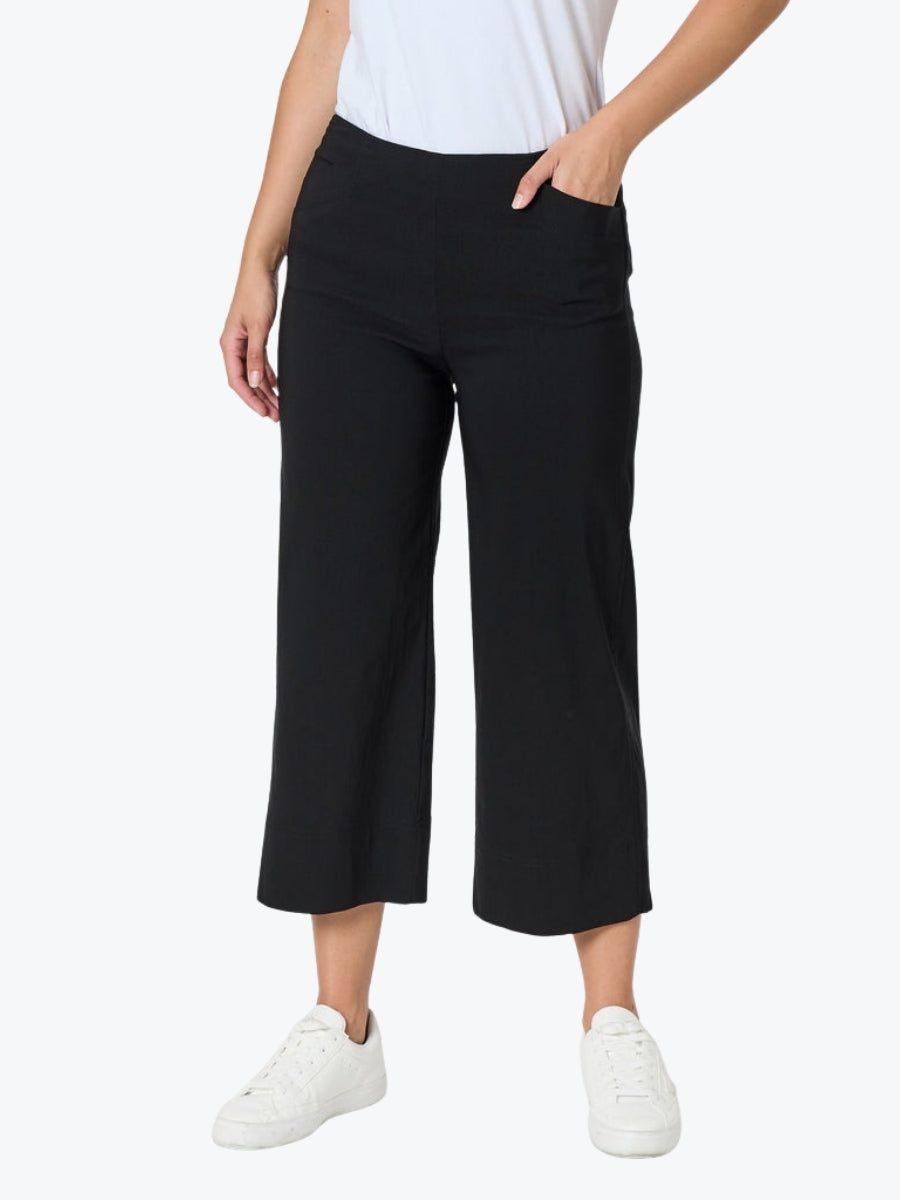 Threadz Zara Wide Leg Pant | Black