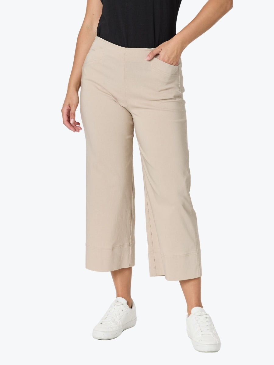 Threadz Zara Wide Leg Pant | Natural